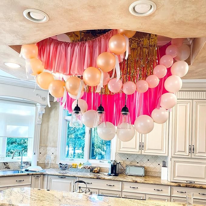 Pastel Pink Quick Link Balloons, 60PCS 10 Inch Baby Pink Linking Balloons for Making Balloon Wall Heart Arch, Tails Balloon for Girls Wedding Birthday Baby Shower Valentine's Party Decorations