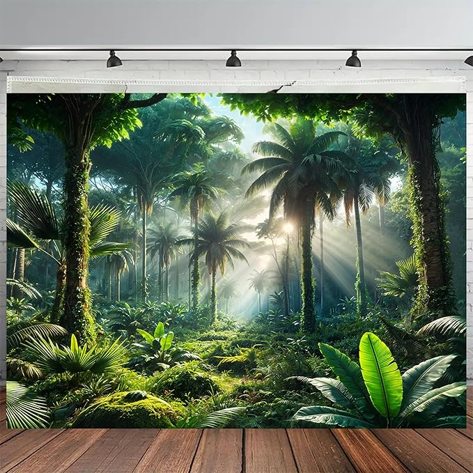 BSFHH Nature Tapestry Forest Tree Sea Cave Wall Hanging, Stream Through Rainforest Landscape Wall Art Tapestry for Bedroom Living room (Rainforest, 90"×70", Unframed)
