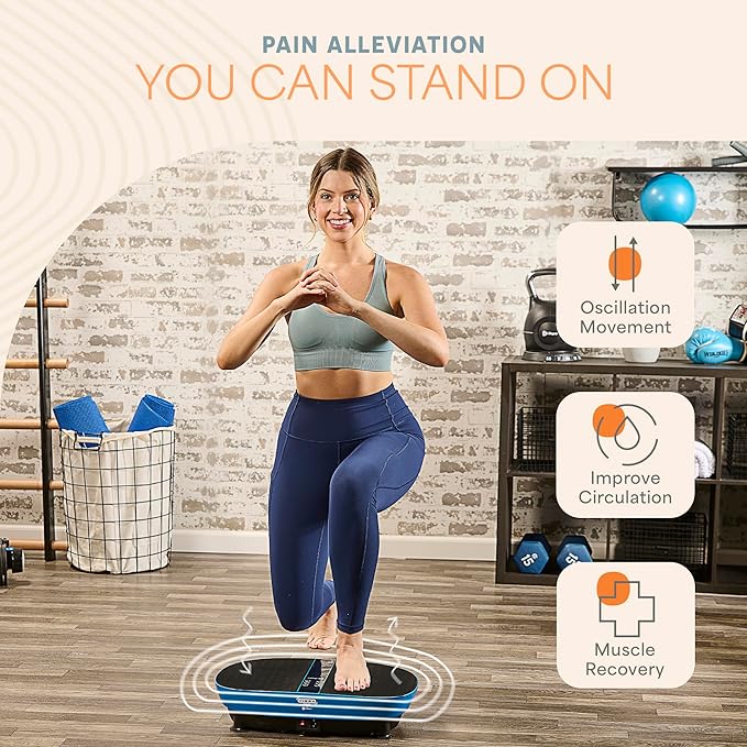 Lifepro Vibration Plate with Built-in Footpad Pulse Technology – Whole Body Vibrating Plate Exercise Machine for Muscle Toning and Comfort – 99 Speeds, 9 Programs, Remote, Bands, Max Weight 265 lbs