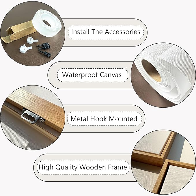 HGUAOA Coastal Canvas Wall Art - Large Landscape Wall Art for Living Room - Ocean and Beach Painting - Blue Artwork for Bedroom Decor - Above Bed Wall Pictures -Beach Theme Print Art