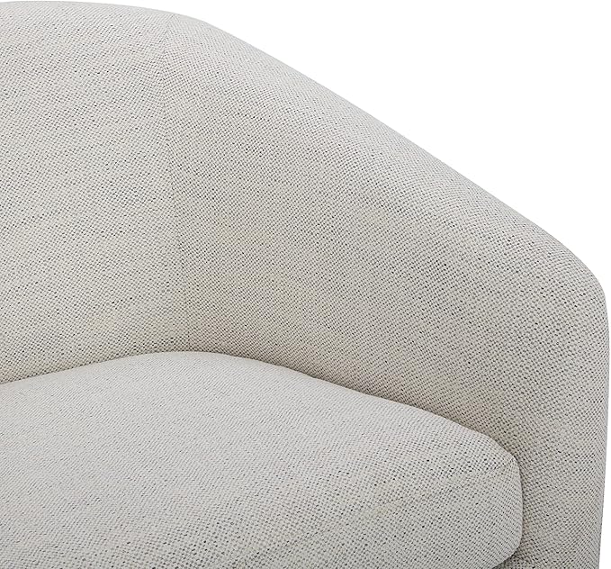 CHITA Swivel Accent Chair, FSC Certified Upholstered Fabric Barrel Chair for Living Room, Ivory