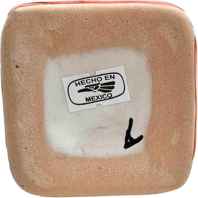 Talavera Planter Pot Square Vase Folk Art Mexican Pottery Handmade Hand Painted Home Decor Indoor Multicolor Outdoor 9.25" (Yellow Multi)