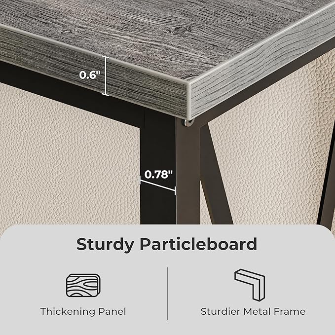 SUPERJARE 70 Inch Console Table with Outlets and USB-C Port, Extra Long Behind Couch Sofa Table with X-Shaped Design, Narrow for Entryway, Living Room, Metal Frame, Wooden Top, Grey