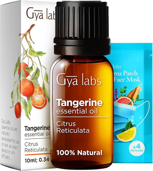 Gya Labs Tangerine Essential Oil for Diffuser - 0.34 Fl Oz - 100% Pure Natural Tangerine Oil for Skin, Massage, DIY Fragrances & Candle Making Scent