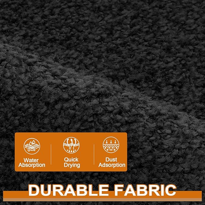 Mibao Dirt Trapper Door Mat for Indoor Outdoor, Waterproof All-Season, All-Weather Doormat, Heavy Duty Non-Slip Entrance Rug, Low Profile Absorbent Entrance Mat Carpet, 30" x 18", Black