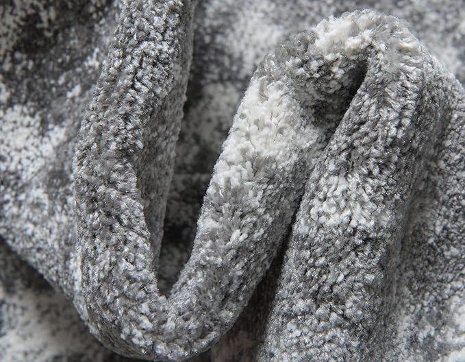 Unique Loom Rosso Collection Vintage, Traditional, Bohemian, Geometric, Distressed, Southwestern Area Rug (2' 7 x 10' 0 Runner, Gray/Ivory)