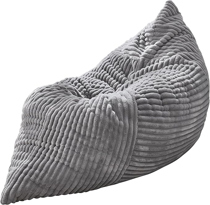 Hobestluk 3 in 1 Bean Bag Chair Giant Bean Bag Chairs Convertible Bean Bag Floor Cushion with Machine Washable Cover, Beanbag Chairs for Adult (Grey)