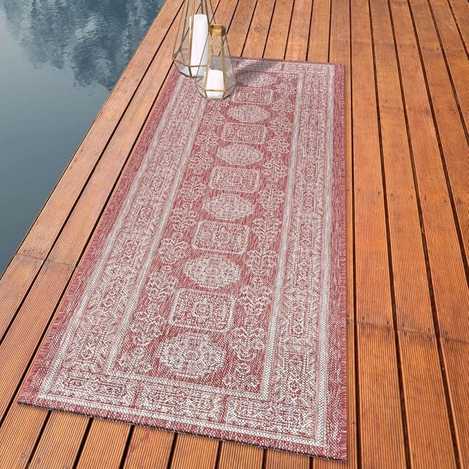 Keen Home Design Terrace Outdoor Runner Rug - 2x8 Washable Indoor/Outdoor Rug for Patio, Kitchen, Balcony, Beach, Garden, Deck and Porch, Size: 2'2"x7'7"