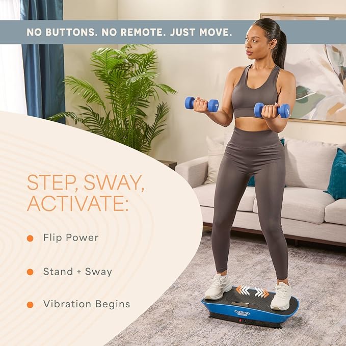 Lifepro Vibration Plate with Bluetooth Speaker, Auto Start Mode – Whole Body Vibrating Platform for Lymphatic Support, Muscle Toning & Flexibility – 10 Speed Levels, Included Remote & Yoga Band