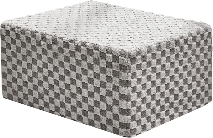 Hobestluk Rectangle Ottoman Memory Foam Footrest for Couch with Removable Cover Large Floor Seating for Adults Ottoman Coffee Table for Living Room, Bedroom or Office (Plush Grey, Footrest)