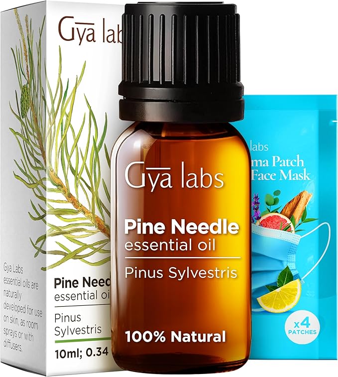 Gya Labs Pine Essential Oils for Diffuser - 0.34 Fl Oz - 100% Pure Natural Fall Pine Oil for Skin, Body Massages & Candle Making Scent