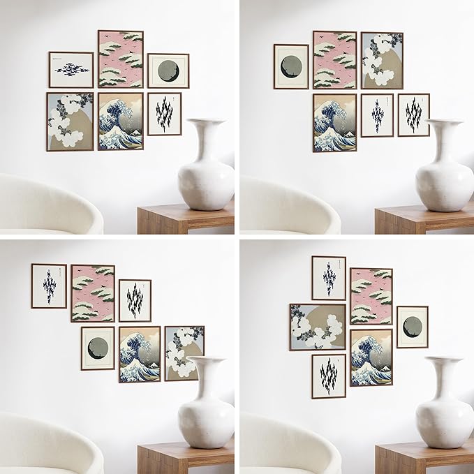 Haus and Hues Photo Frame Set - Set of 6 Picture Frame Set, Bulk Picture Frames, Frame Collage for Wall, Gallery Wall Collage Picture Frames for Wall Picture Frame Pack (Three 8x10, Three 11x14 Walnut)