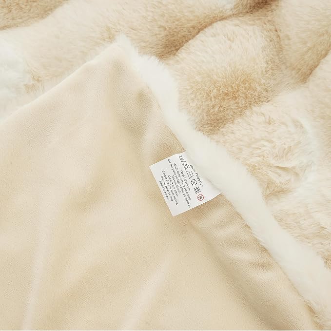 Tie-dye Camel Twin Fuzzy Ultra Soft Bed Comfy Blanket 60x80 Cozy Faux Fur Throw Blanket for Living Room Thick Fluffy Furry Blanket Home Gifts 860 GSM