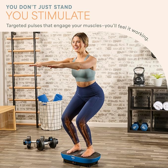 Lifepro Vibration Plate with Built-in Footpad Pulse Technology – Whole Body Vibrating Plate Exercise Machine for Muscle Toning and Comfort – 99 Speeds, 9 Programs, Remote, Bands, Max Weight 265 lbs