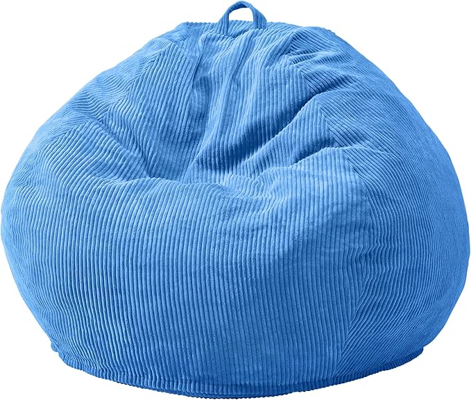 Hobestluk 4.5FT Bean Bag Chair Giant Bean Bag Chair with Filler Included Adult Bean Bag Chairs with Removable Cover for Bedroom Living Room (Jumbo, Blue)