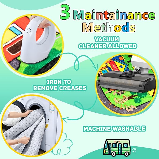 Road Car Rug,City Road Rug for Kids,5x7 Ft Kids Floor Play mat,and Car Carpet Play Mat with Realistic Colors – Perfect for Children and Non-Slip for Classroom,Playroom and Bedroom