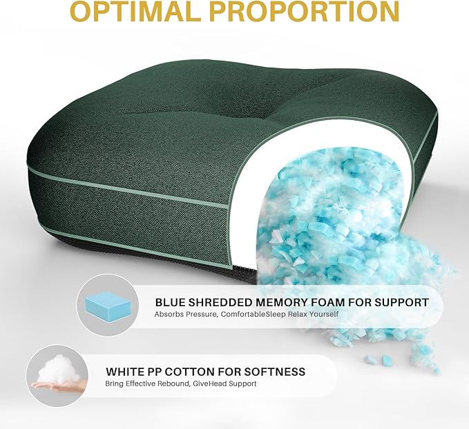 YZ HOME Rocking Chair Cushion, Set of Thicken Seat & Back Chair Cushions with Memory Foam, Non-Slip Chair Pad with Ties for for Indoor&Outdoor Rocker, Dark Green, 28 * 18 * 5/18x18x5