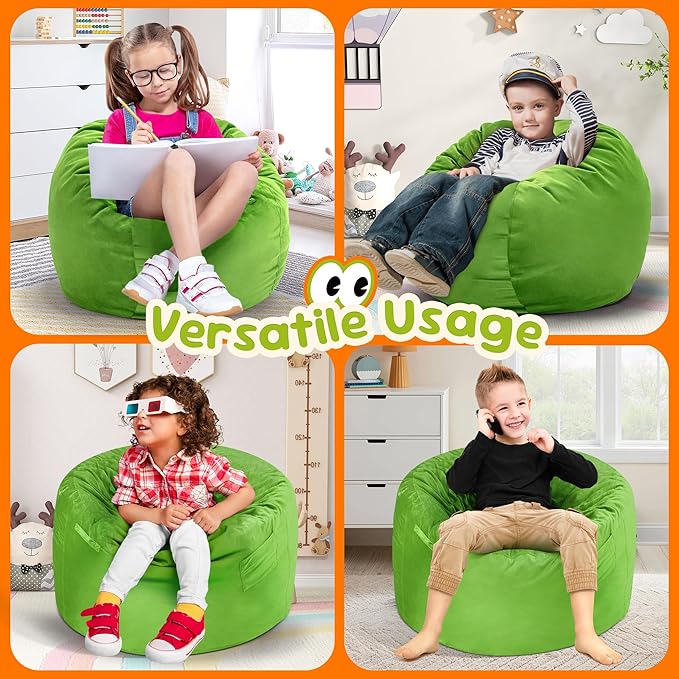 Hobestluk Bean Bag Chairs 2.5FT Bean Bag Chair with Memory Foam Filled & Machine Washable Cover,Beanbag Chair, Small Bean Bag Chairs for Playroom, Living Room, Bedroom