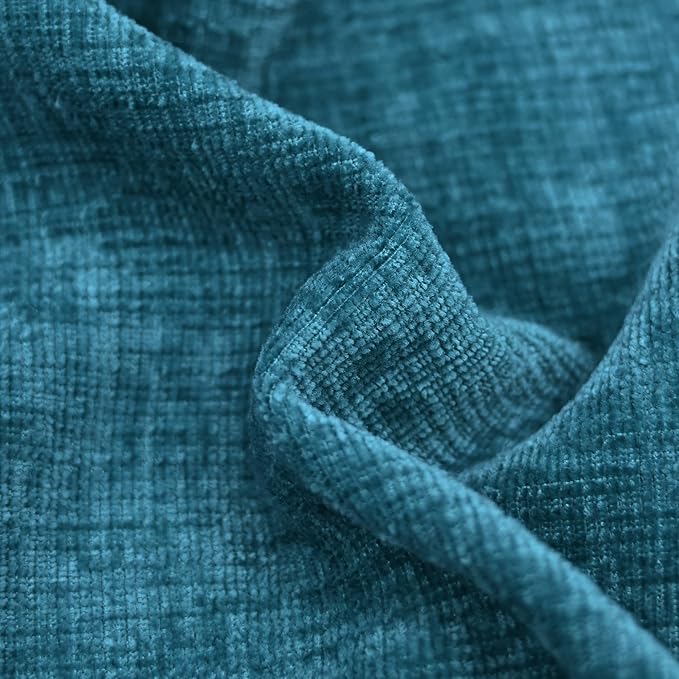 CaliTime Throw Pillow Covers Decorative 22 X 22 Inches Pack of 2 Cozy Chenille Cushion Cases for Couch Sofa Bed Living Room Home Ocean Blue