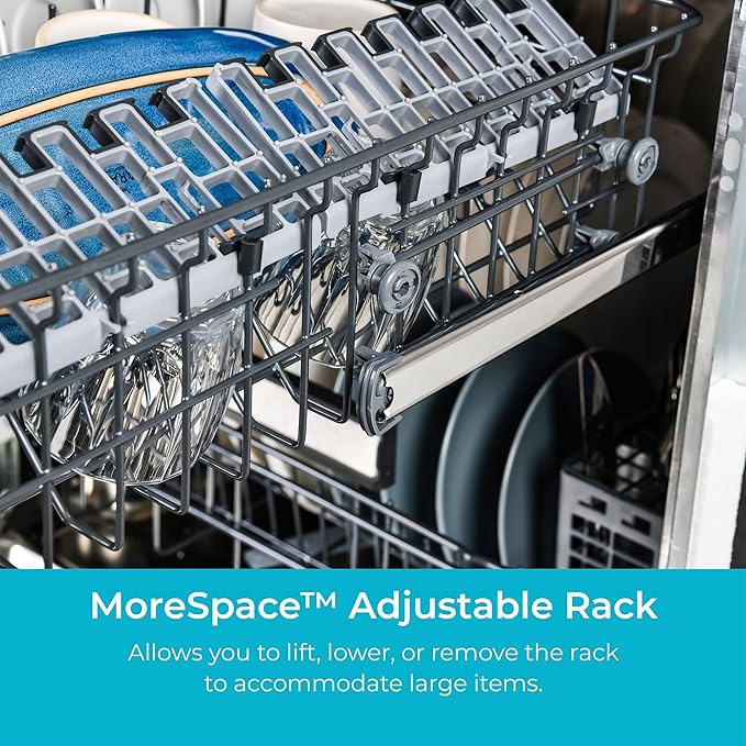 Kenmore 24" Built-in Stainless Steel Tub Dishwasher EasyFlex 3rd, SmartWash, UltraWash Plus, TurboDry, and Adjustable Rack, Energy Star Certified, Fingerprint Resistant