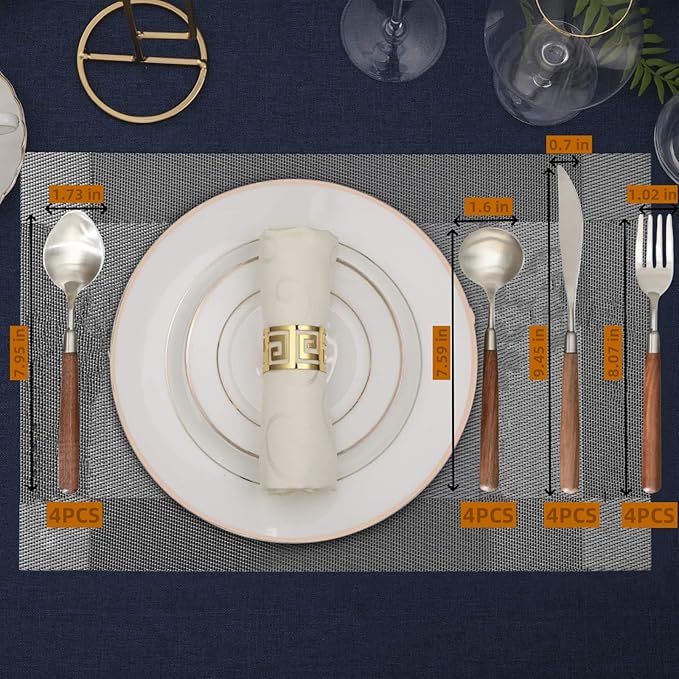 Silverware Set 16 Piece Flatware Cutlery Set Service for 4,18/10 Stainless Steel Forged Walnut Wooden Handle Matte Brushed Dishwasher Safe Premium Durable Utensil Sets for Home Kitchen Wedding