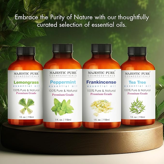 Majestic Pure Tea Tree Essential Oil with Glass Dropper - 1 Fl Oz - 100% Pure and Natural Tea Tree Oil - Premium Grade Essential Oils for Diffuser, Aromatherapy, Soap and Candle Making