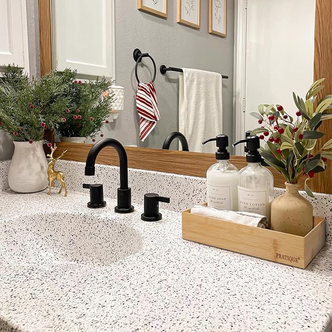 Bamboo Drawer Organizer - Kitchen Utensil Organizer Silverware Tray Cutlery Holder,Office Desk Supplies and Accessories (8.9x5.9x2.6 inch)