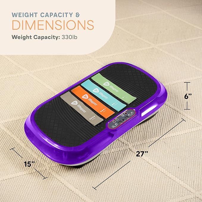 Lifepro Waver Vibration Plate Exercise Machine – High-Intensity Vibration for Muscle Activation, Full-Body Workout Vibrating Platform with Loop Bands, Fitness Equipment for Strength Toning & Fat Loss