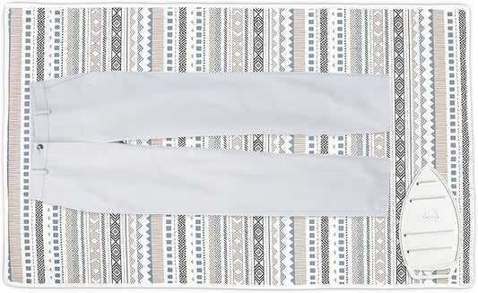 Encasa XO Ironing Mat/Pad (Large 48"x28") with 3mm Padding & Silicone Iron Rest for Steam Pressing on Tabletop or Bed - Heat Resistant, Portable, Quilting & Travel Blanket - Aztec