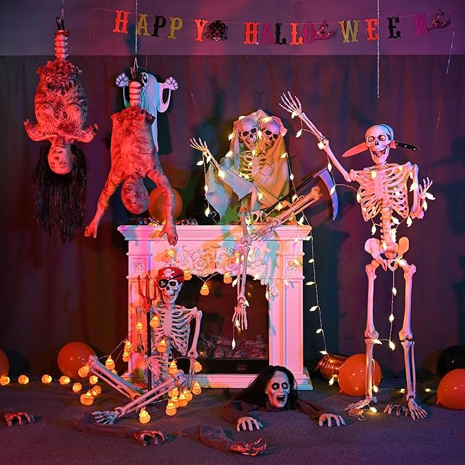 AW 32" Halloween Prop Limbless Woman Corpse Hanging Half Body Haunted House Party Yard Outdoor Decoration 2025