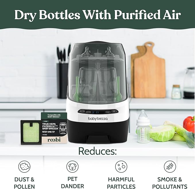 Roobi Hepa Filters Compatible with Baby Brezza. Specially Formulated for Washer Pro. 4 Carbon Neutral Replacement Pack.