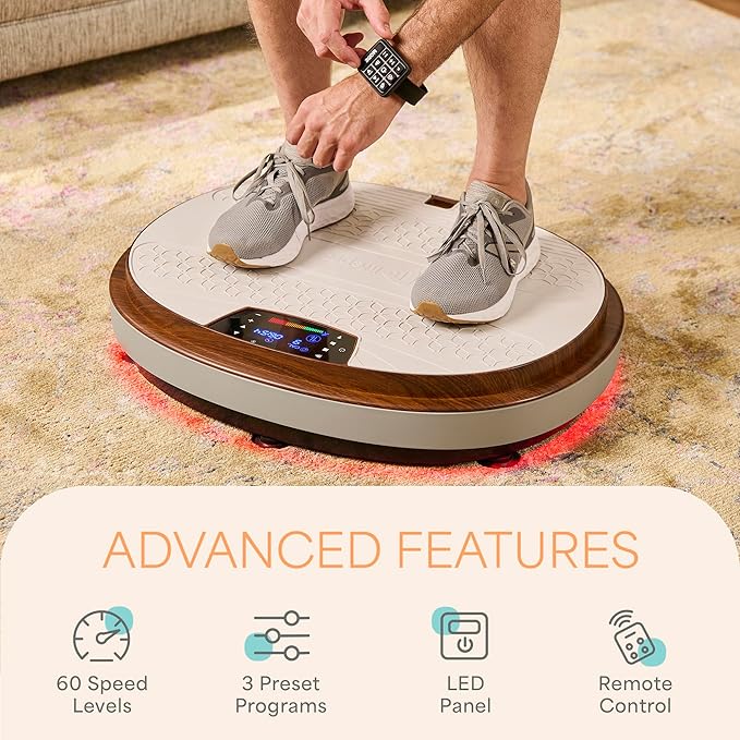 Lifepro Vibration Plate Machines – Full Body Workout, Recovery & Lymphatic Drainage with 4D Motion, Silent Operation, Joint Support, & Triple Motor Technology for Circulation, Fat Burn & Toning