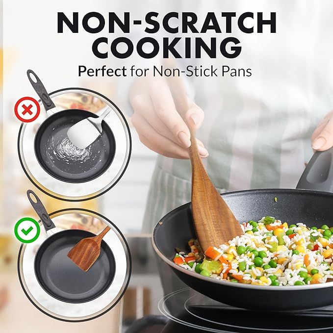 Wooden Utensils Set in Teak - Kitchen Essentials by Zulay Kitchen