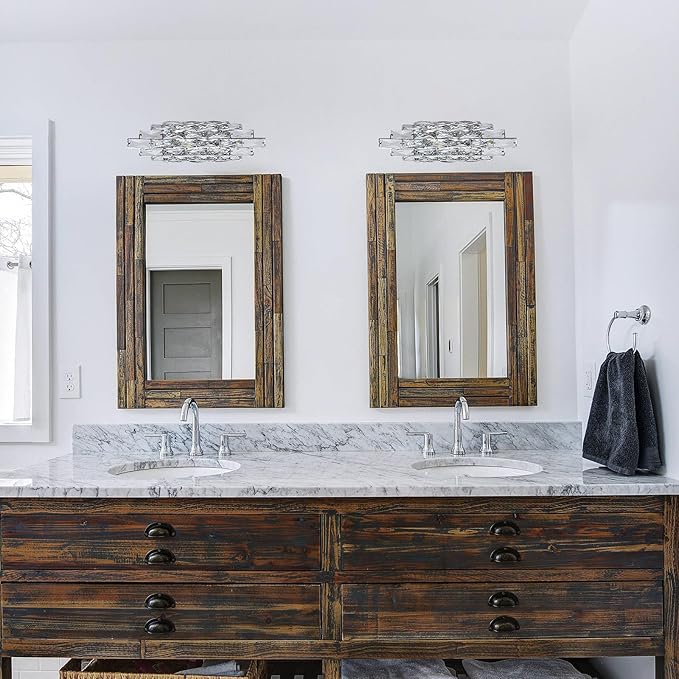 Modern Chrome Crystal Wall Sconce Light Fixtures, Wall Mount Lamps for Bedroom Living Room Bathroom Vanity Mirror