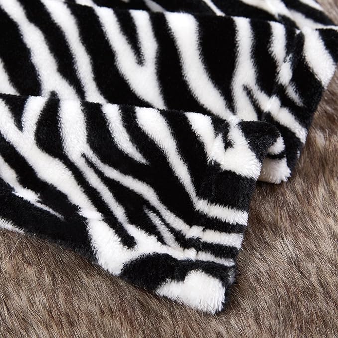 MERRYLIFE Throw Blanket for Couch Bed | Soft Decorative Ultra-Plush Colorful Blanket| Queen Size Travel Throws Oversized |(90" 90", Zebra)