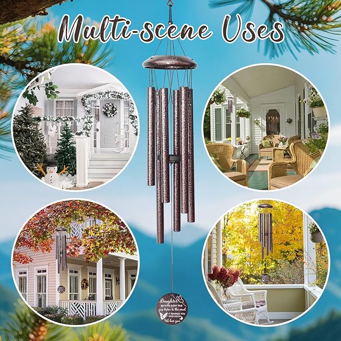 Gifts for Daughter, 25''Wind Chimes, Birthday Gifts for Daughter Adult,Unique Gift for Grown Daughters,Thanksgiving,Christmas Day Gift Ideas for Love Rreminder.