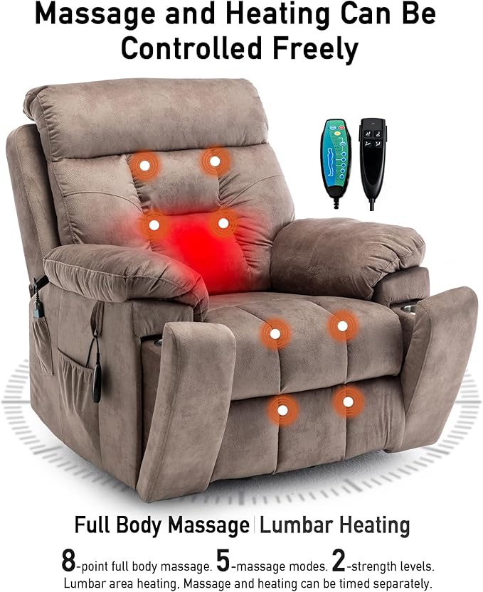 Lazy boy Recliner Chair with Cupholder/Power Lift Recliner Chair for Elderly, Electric Recliner/Big and Tall Recliners for People Up to 6'2"/350lb Range