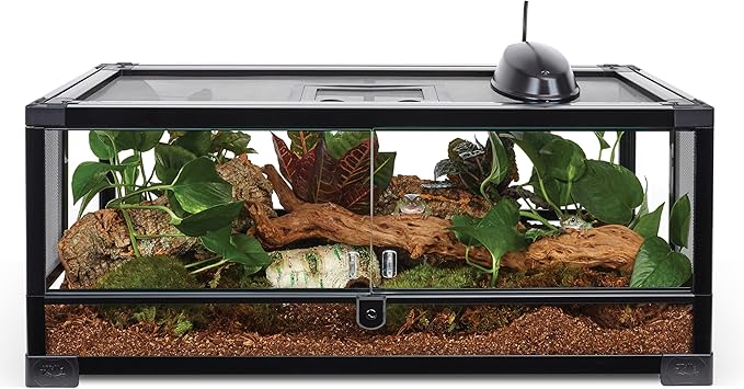 Zilla QuickBuild Reptile 20 Gallon Glass Terrarium Habitat with Swing Door For Geckos, Snakes, Lizards, Frogs, Turtles, and Tortoises, 30" x 12" x 12"
