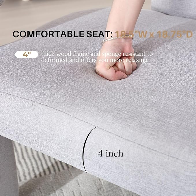 Grey Chenille Dining Chairs Set of 2, Modern Barrel Dining Room Chairs Upholstered Faux Fur Accent Chair with Arms and Round Back for Living Room Kitchen Armchair No Assembly Needed