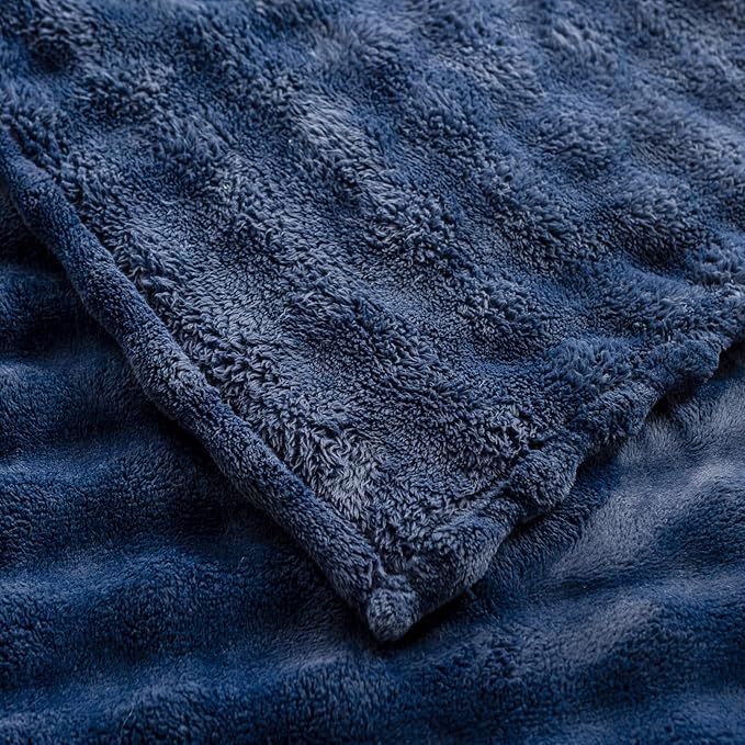 YUSOKI Luxury 3D Bubble Throw Blanket 2lb,All Ages,Home Decoration, (Navy,50 * 60inches)