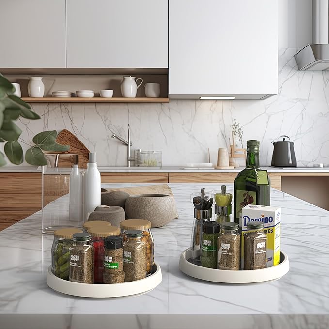 Simple Houseware 10-Inch Lazy Susan Spice Organizer Rotating Tray, 4-Pack