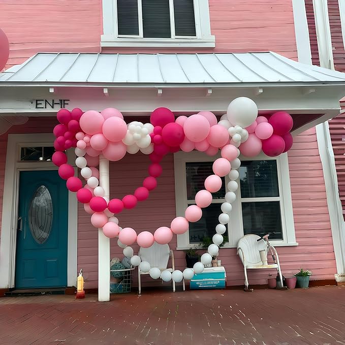 Pastel Pink Quick Link Balloons, 60PCS 10 Inch Baby Pink Linking Balloons for Making Balloon Wall Heart Arch, Tails Balloon for Girls Wedding Birthday Baby Shower Valentine's Party Decorations
