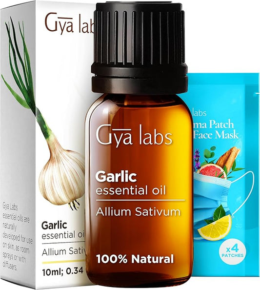 Gya Labs Garlic Essential Oil for Diffuser - 0.34 Fl Oz - 100% Pure Natural Garlic Oil for Skin, Hair, Candle Making Scent