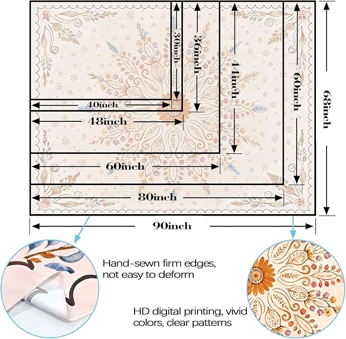 Fowocu Boho Floral Mandala Tapestry for Bedroom Aesthetic Watercolor Bohemian Flower Wall Tapestry Brown Beige Hippie Indian Small Tapestries Wall Hanging for Living Room Dorm Decor 40 x 30 Inch