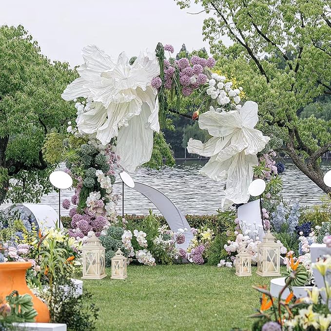 NEEDOMO Lanterns Decorative Outdoor&Indoor, Set of 4 (14"&10") Beige Metal Lantern Decor with Glass, Candle Holder for Porch, Patio, Garden, Balcony, Wedding, Table Centerpiece