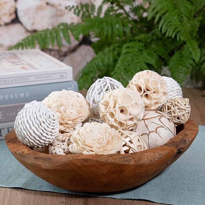 ANDALUCA Decorative Balls Bag Bowl Filler Home Decor (White)