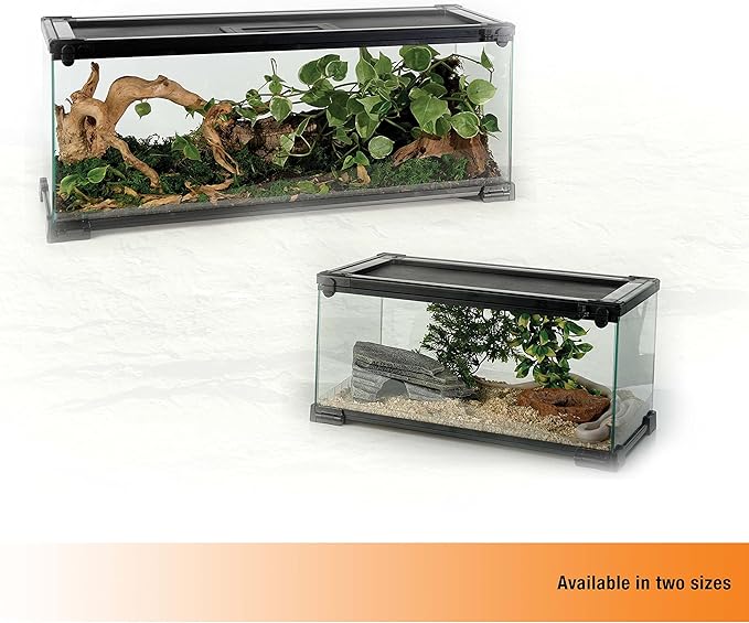 Zilla QuickBuild Reptile 40 Gallon Glass Terrarium Habitat with Swing Door For Geckos, Snakes, Lizards, Frogs, Turtles, and Tortoises, 36" x 18" x 18"