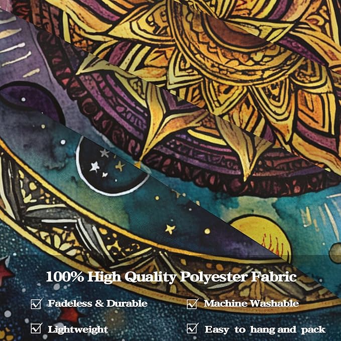 Lunerfex Mandala Solar System Tapestry Boho Tapestry for Bedroom Galaxy Tapestries Wall Hanging Living Room Wall Art and Home Decor 44x60