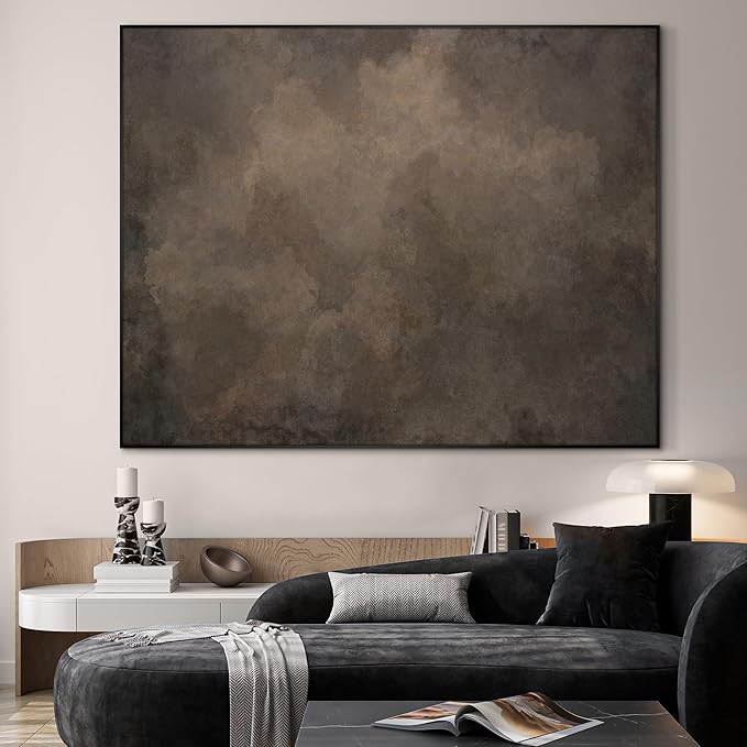 SIGNWIN 46"x60" Extra Large Framed Wall Art Neutral Cloudy Abstract Illustration, Soft Atmospheric Design for Home Living Room Bedroom Decor (Frame Assembly Required)