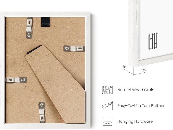 HAUS AND HUES 6x8 White Oak Wooden Picture Frame - Set of 25 6x8 Poster Frame - Premium Oak, Vertical Hang, Shatterproof Plexiglass - Ideal for Home, Room, Office (6x8-inch, White, Set of 25)